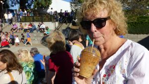 Me sipping a frappé