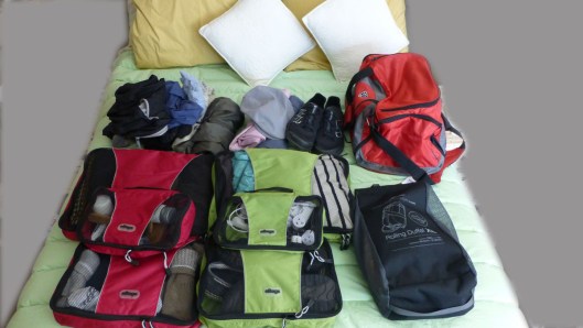 My stuff, sorted into smaller bags