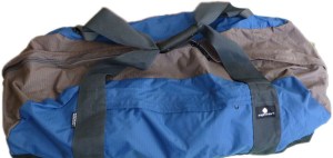the half-full blue duffel