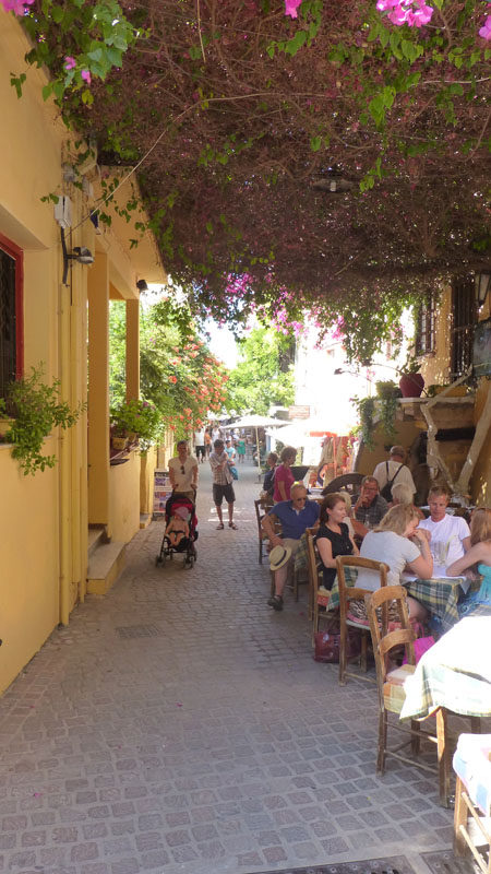 "Restaurant row," where everything is al fresco and the food, no matter which restaurant you choose, is sumptuous.