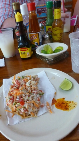 Fresh ceviche and a zillion sauces. Mouth, be ready! 