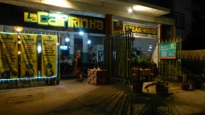 Louise heads for our table at La Caipirinha