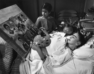 Many of Frida's paintings were painted while she was bedridden 