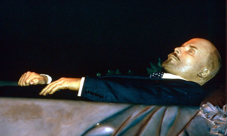 Lenin's corpse in perpetual repose. He's freshened up every now and then, but his is not the afterlife most of us wish for 